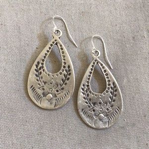 NEW Sundance Charm Sterling Silver Artisan Floral Earrings